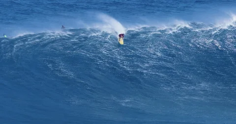 Surfer Wipeout on Huge Wave Stock Footage 262114841