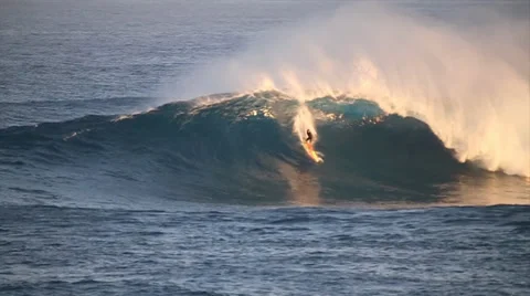 Surfer Wipes out at Jaws Stock Footage 39489212