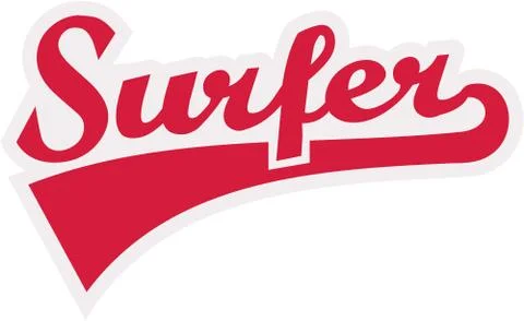 Surfer word Stock Illustration