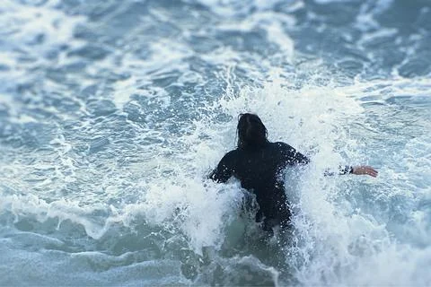 Surfers after a day of surfing Foto stock