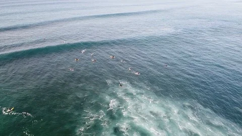 Surfers and waves Stock Footage 124496014