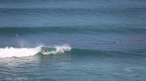 The surfers and waves, marine elements Beach, Uluwatu, Bali, Indonesia. Stock Footage 66580108