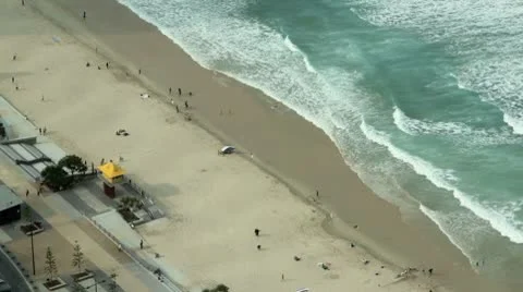 Surfers Beach Stock Footage 8966285