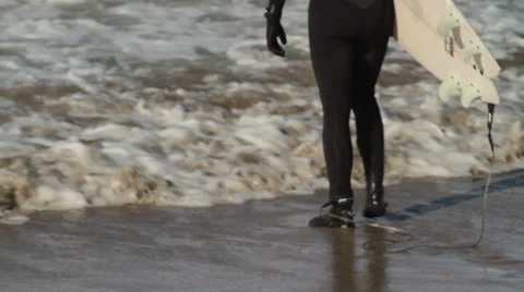 Surfers at the beach Stock Footage 46802191