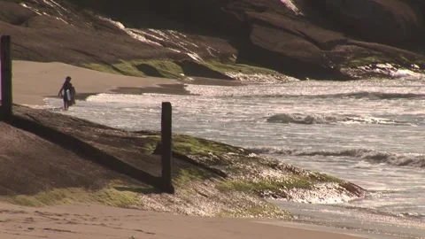 Surfers at the beach  - September 15th, 2010 Video stock 313742500