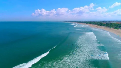 Surfers on the beautiful and powerful waves of the ocean Stock Footage 109042089