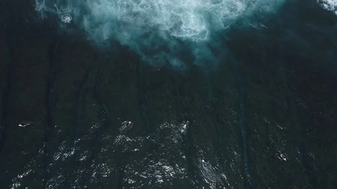 Surfers catch and ride the wave on reef. Turquoise ocean and the waves crashing Video stock 88229845