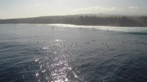 Surfers floating in Pacific ocean Stock Footage 50179818