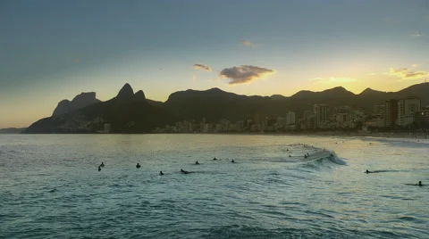 Surfers at Ipanema Beach Video stock 56868935