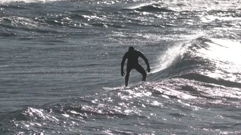 Surfers on Lake Superior Stock Footage 145146264