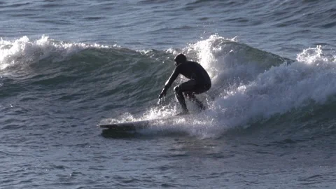 Surfers on Lake Superior Stock Footage 145146889