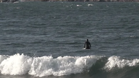 Surfers on Lake Superior Stock Footage 145147180