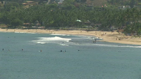 Surfers in Mexico Stock Footage 574547