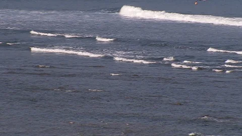 Surfers in ocean. Catching waves Video stock 102524973