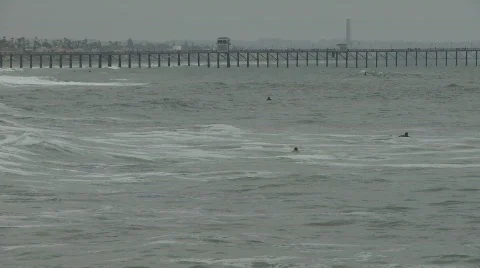 Surfers, Pier 02 Video stock 750150