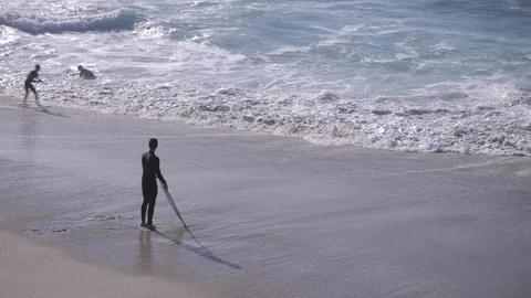 Surfers Preparing Video stock 125767145