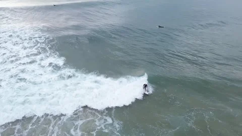 Surfers riding waves. Drone. Stock Footage 292813289