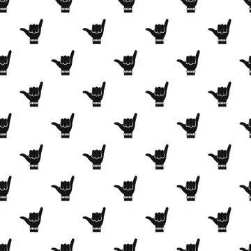 Surfers shaka sign pattern, simple style Stock Illustration