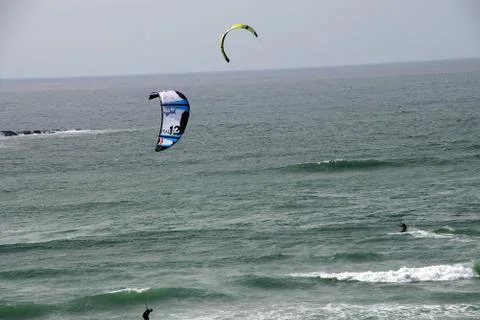 Surfers use parasails 写真素材