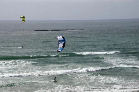 Surfers use parasails 写真素材