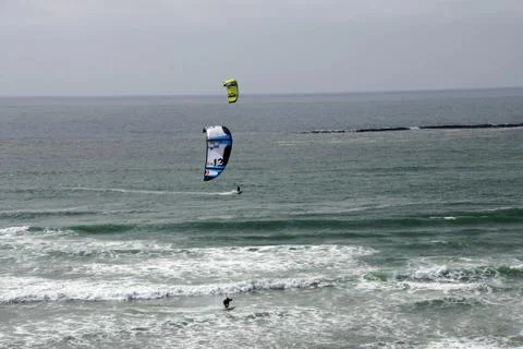 Surfers use parasails 写真素材