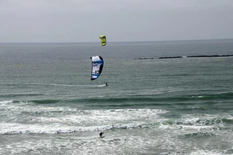 Surfers use parasails 写真素材