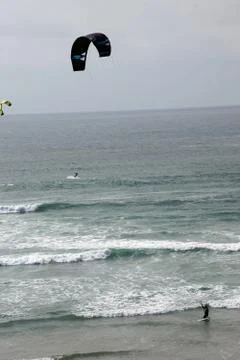 Surfers use parasails 写真素材