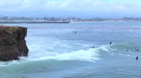 Surfers Waiting Stock Footage 27877567