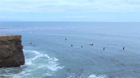 Surfers Waiting Stock Footage 27877578