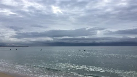Surfers waiting for the wave 2 Stock Footage 132327845