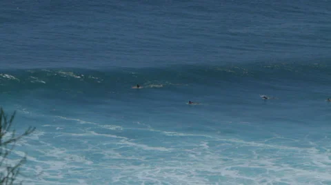 SURFERS WAITING ON WAVE Stock Footage 27330589