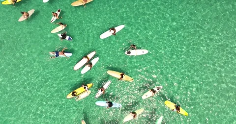 Surfers waiting for the wave Stock Footage 250228008