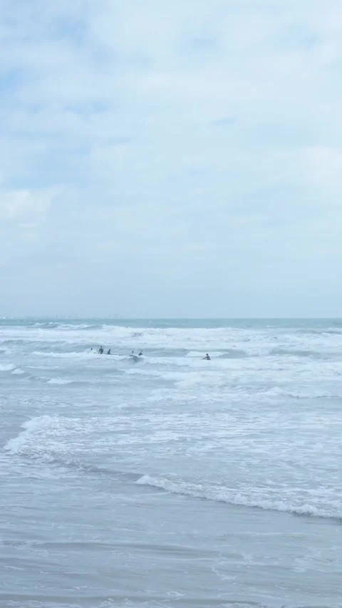 Surfers waiting for waves in the ocean Stock Footage 327115451