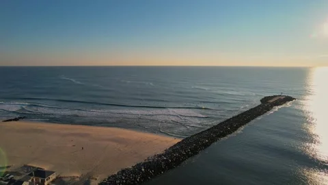 Surfers in the Water from Drone View Stock Footage 231900747