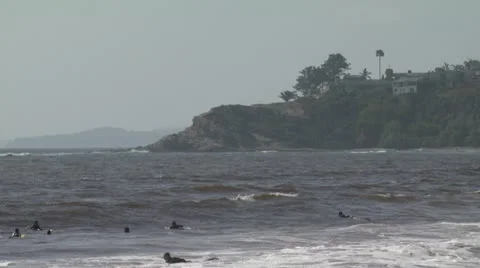 Surfers in Waves Stock Footage 11495630