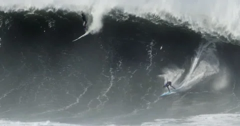 Surfers Wipeout on Huge Wave Video stock 262090458