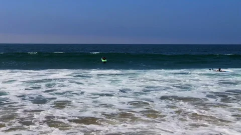 SurfersWaiting for Perfect Wave Stock Footage 95768992