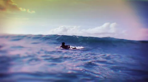 Surfinf the wave blue Stock Footage 648317