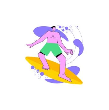 Surfing abstract concept vector illustration. イラスト素材