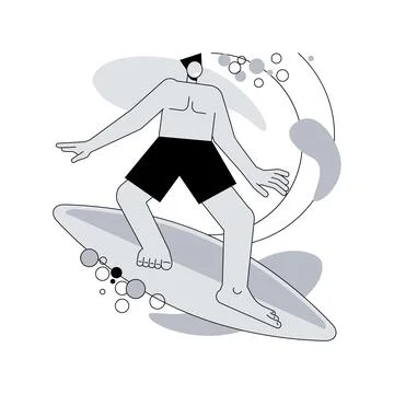 Surfing abstract concept vector illustration. イラスト素材