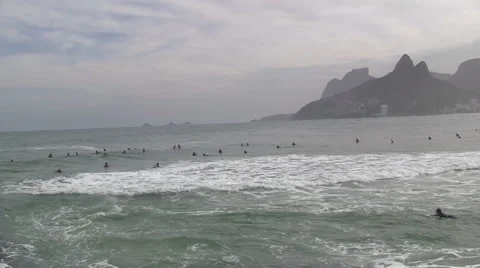 Surfing at Apoador Stock Footage 53413116