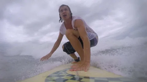 Surfing in Bali Stock Footage 55886759