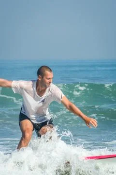 Surfing in Bali Stock Photos