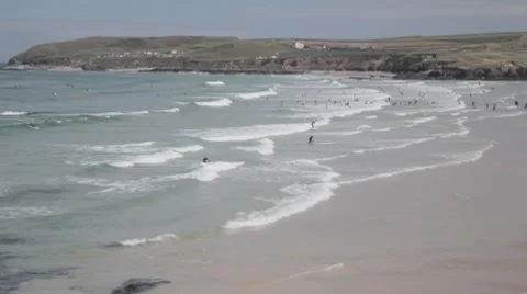 Surfing Beach Stock Footage 8522831