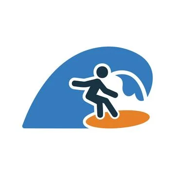 Surfing, beach icon. Simple editable vector graphics. Stock Illustration