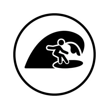 Surfing, beach icon. Simple editable vector graphics. Illustrazione stock