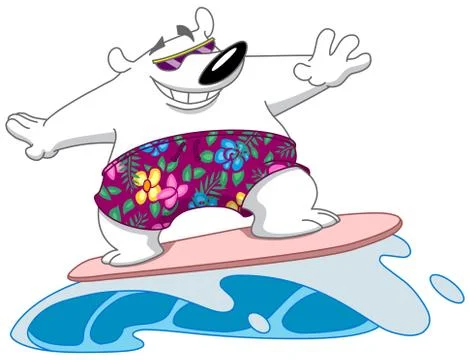 Surfing bear Stock Illustration