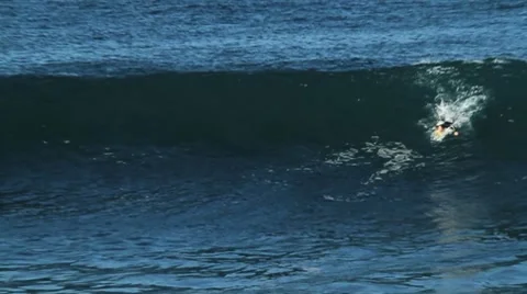 Surfing Big Waves Slow Motion Stock Footage 7751271