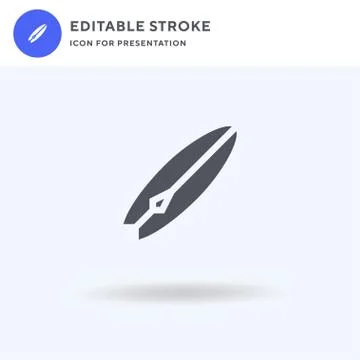 Surfing Board icon vector, filled flat sign, solid pictogram isolated on white Illustrazione stock