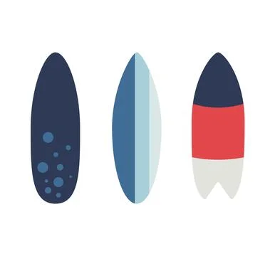 Surfing board vector set. Stock Illustration